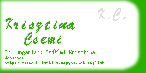 krisztina csemi business card